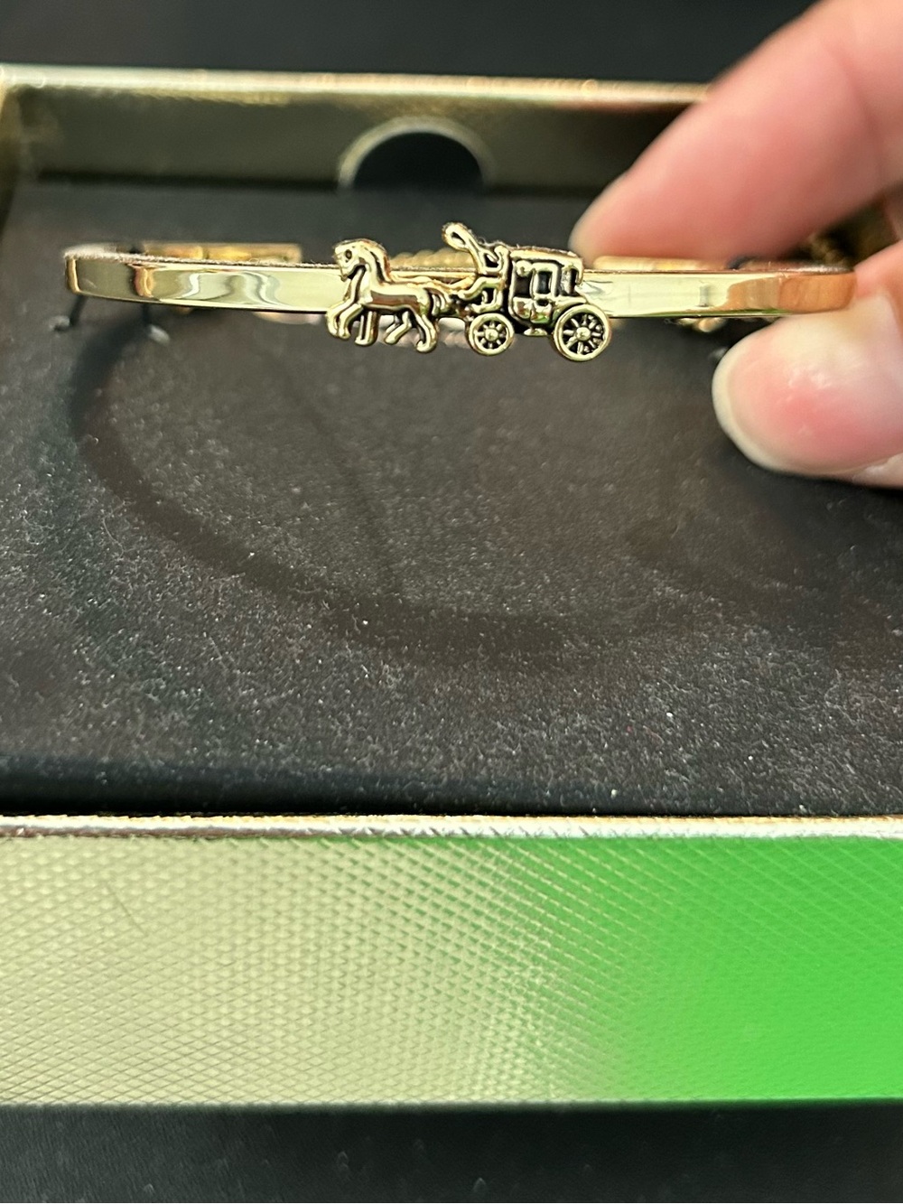 Coach Gold-Tone Hinged Bangle - Picture 2 of 5